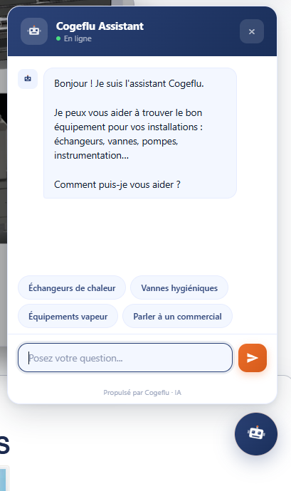 Un assistant qui parle couramment échangeur de chaleur.